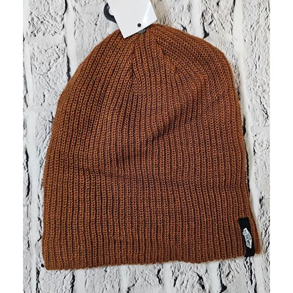 LOT OF 2 Vans Off The Wall Beanie Hat Stretch Green Brown Knit Skate ADULT OS - Picture 3 of 6